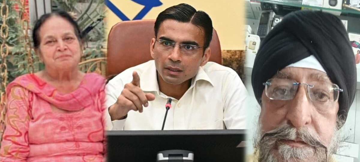 पीड़ित बुजुर्ग सरदार परमजीत सिंह व उनकी पत्नी अमरजीत कौर को मिला न्याय