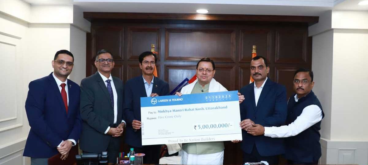 लार्सन एंड टुब्रो ने ₹5 करोड़ की सहायता राशि मुख्यमंत्री राहत कोष में प्रदान की